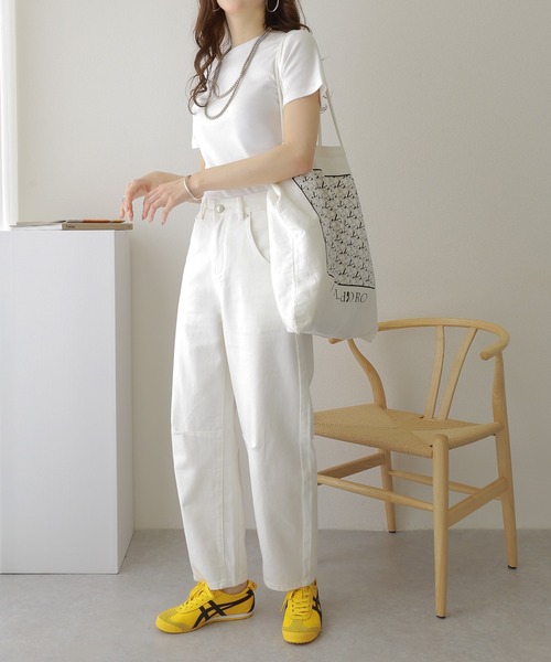 LAULEN（ローレン）の「high waist cocoon denim pants /ハイウエスト コクーン ワイド デニム パンツ（デニムパンツ・レディース・ホワイト・S/M）」の7枚目の写真