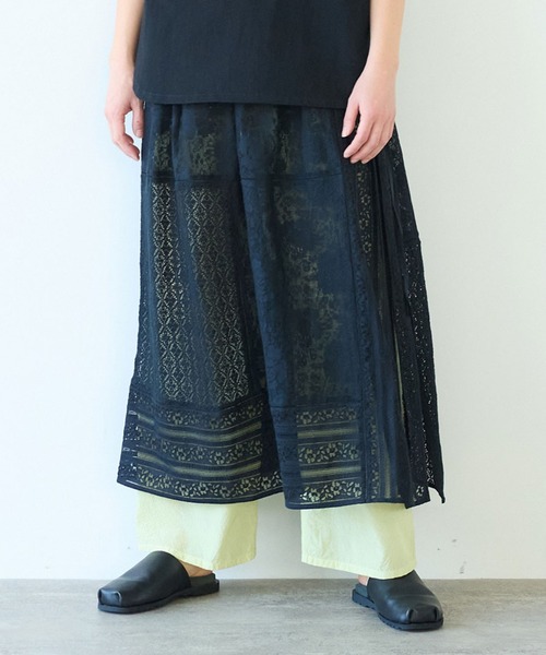 yuni indiaパッチワークレースレイヤードスカート yuni（ユニ ）の「indiaパッチワークレースレイヤードスカート