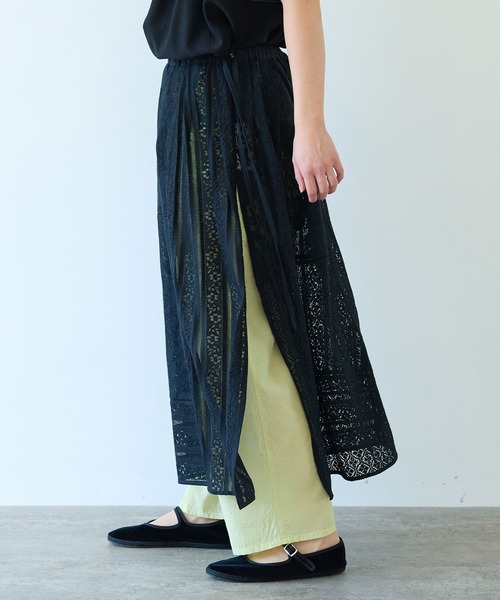 yuni（ユニ ）の「indiaパッチワークレースレイヤードスカート