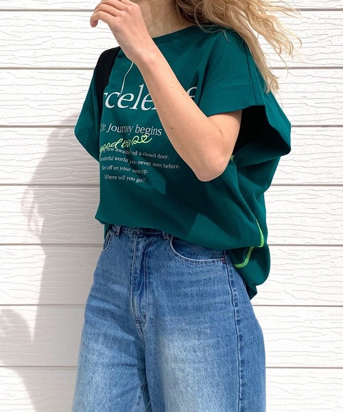 Q（キュー）の「good trip リラックスT（Tシャツ/カットソー・レディース・ブラック/ホワイト/ラベンダー/グリーン・MEDIUM）」の9枚目の写真
