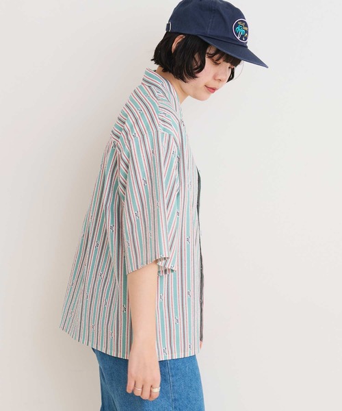 I am I in fact...(アイアムアイインファクト)の「DRIVE STRIPE オープンカラーシャツ(シャツ/ブラウス・レディース・サックスブルー/レッド・FREE)」の8枚目の写真