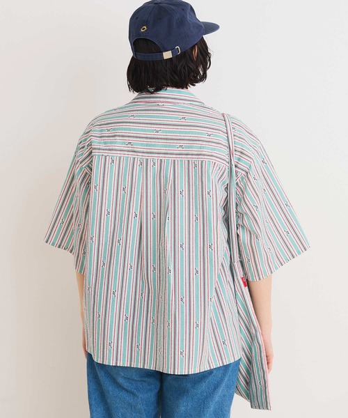I am I in fact...(アイアムアイインファクト)の「DRIVE STRIPE オープンカラーシャツ(シャツ/ブラウス・レディース・サックスブルー/レッド・FREE)」の7枚目の写真