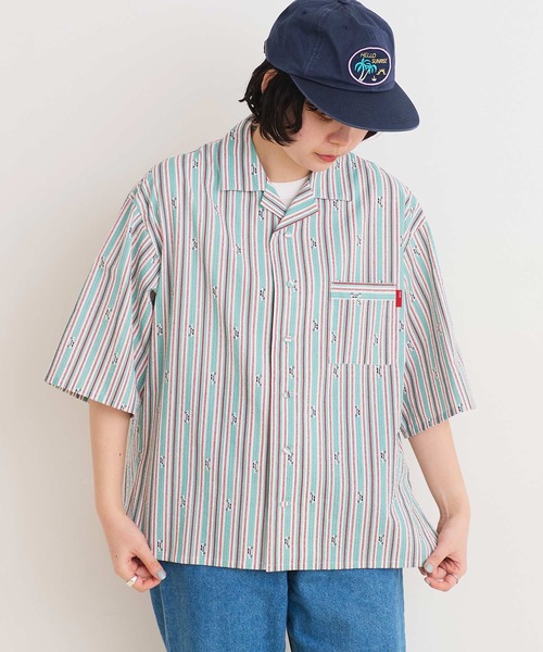 I am I in fact...(アイアムアイインファクト)の「DRIVE STRIPE オープンカラーシャツ(シャツ/ブラウス・レディース・サックスブルー/レッド・FREE)」の5枚目の写真