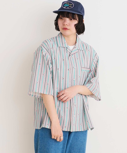 I am I in fact...(アイアムアイインファクト)の「DRIVE STRIPE オープンカラーシャツ(シャツ/ブラウス・レディース・サックスブルー/レッド・FREE)」の9枚目の写真