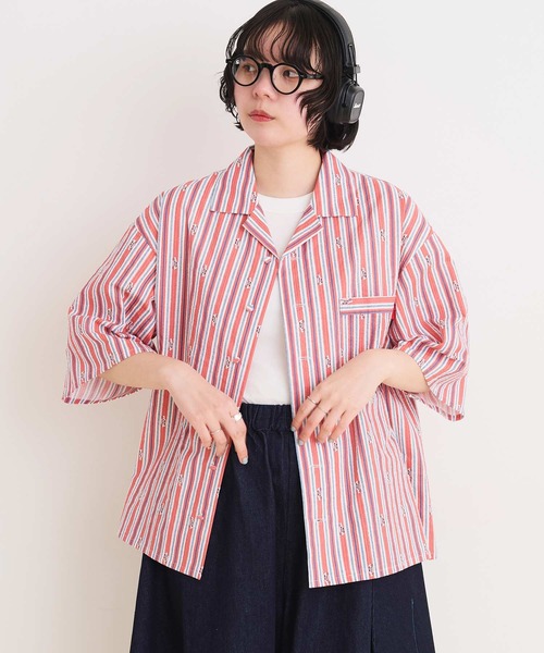 I am I in fact...(アイアムアイインファクト)の「DRIVE STRIPE オープンカラーシャツ(シャツ/ブラウス・レディース・サックスブルー/レッド・FREE)」の10枚目の写真