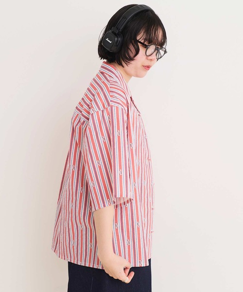 I am I in fact...(アイアムアイインファクト)の「DRIVE STRIPE オープンカラーシャツ(シャツ/ブラウス・レディース・サックスブルー/レッド・FREE)」の12枚目の写真