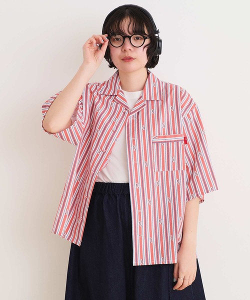 I am I in fact...(アイアムアイインファクト)の「DRIVE STRIPE オープンカラーシャツ(シャツ/ブラウス・レディース・サックスブルー/レッド・FREE)」の14枚目の写真