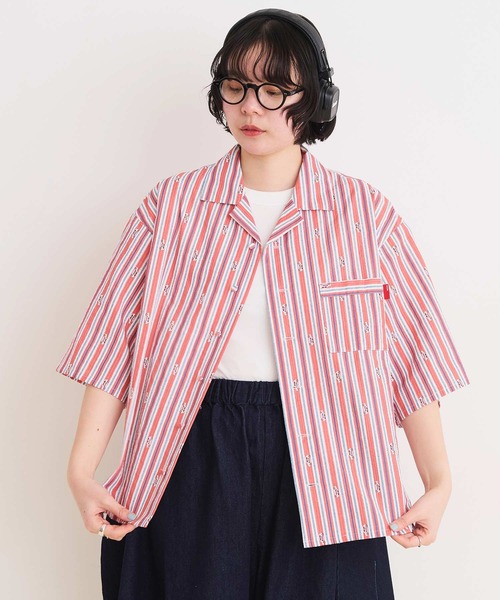 I am I in fact...(アイアムアイインファクト)の「DRIVE STRIPE オープンカラーシャツ(シャツ/ブラウス・レディース・サックスブルー/レッド・FREE)」の13枚目の写真