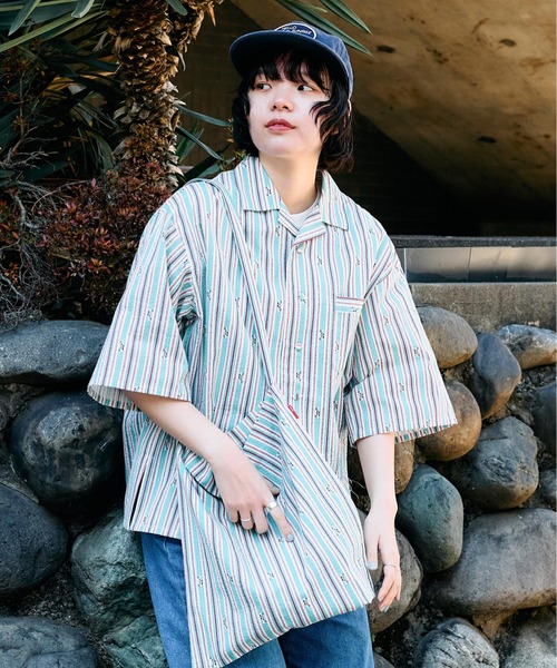 I am I in fact...(アイアムアイインファクト)の「DRIVE STRIPE オープンカラーシャツ(シャツ/ブラウス・レディース・サックスブルー/レッド・FREE)」の15枚目の写真