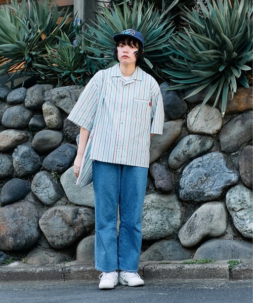 I am I in fact...(アイアムアイインファクト)の「DRIVE STRIPE オープンカラーシャツ(シャツ/ブラウス・レディース・サックスブルー/レッド・FREE)」の16枚目の写真