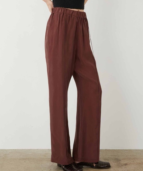 LA PEAU DE GEM（ラポドゥジェム）の「【LA PEAU DE GEM】cupra semi flare pants/キュプラセミフレアパンツ（その他パンツ・レディース・バーガンディー/ホワイト/ブラック・1/2）」の11枚目の写真