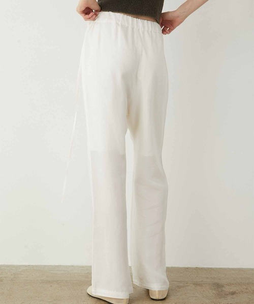 セール】【LA PEAU DE GEM】cupra semi flare pants/キュプラ