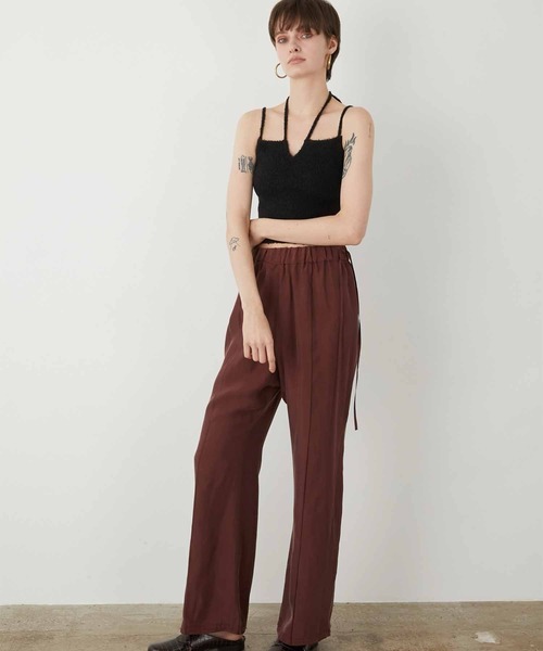 セール】【LA PEAU DE GEM】cupra semi flare pants/キュプラ
