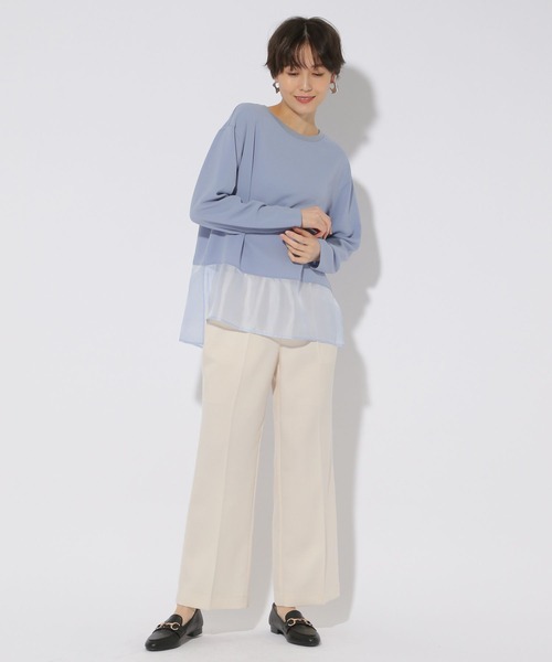 Elura（エルーラ）の「異素材ジョーゼットプルオーバー/323304（シャツ/ブラウス・レディース・ライトブルー/ホワイト/チャコールグレー・LARGE/MEDIUM）」の11枚目の写真