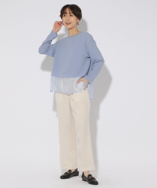 Elura（エルーラ）の「異素材ジョーゼットプルオーバー/323304（シャツ/ブラウス・レディース・ライトブルー/ホワイト/チャコールグレー・LARGE/MEDIUM）」の12枚目の写真