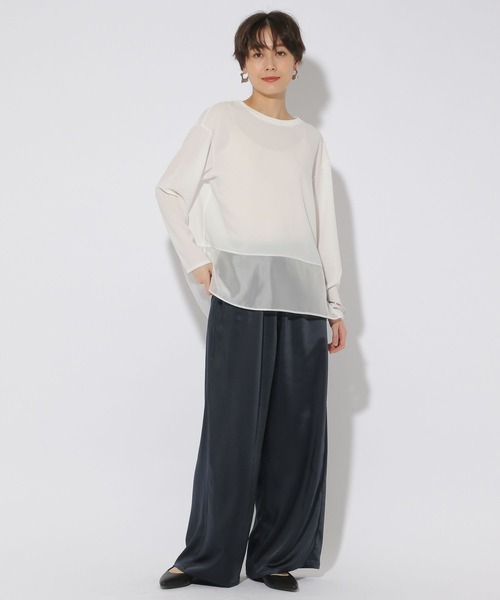 Elura（エルーラ）の「異素材ジョーゼットプルオーバー/323304（シャツ/ブラウス・レディース・ライトブルー/ホワイト/チャコールグレー・LARGE/MEDIUM）」の15枚目の写真