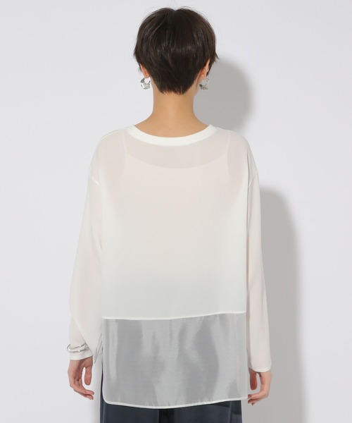 Elura（エルーラ）の「異素材ジョーゼットプルオーバー/323304（シャツ/ブラウス・レディース・ライトブルー/ホワイト/チャコールグレー・LARGE/MEDIUM）」の20枚目の写真