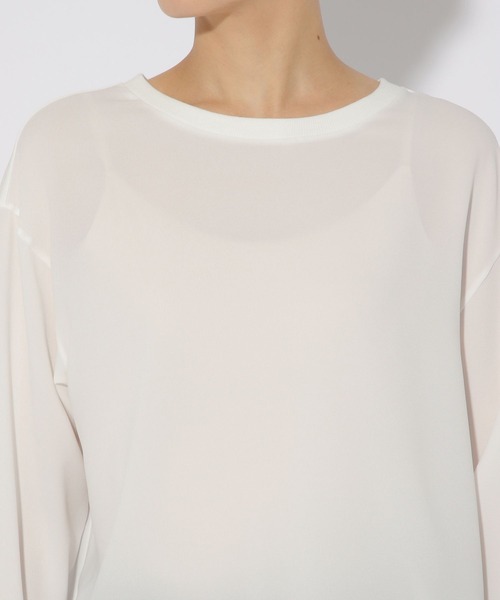 Elura（エルーラ）の「異素材ジョーゼットプルオーバー/323304（シャツ/ブラウス・レディース・ライトブルー/ホワイト/チャコールグレー・LARGE/MEDIUM）」の21枚目の写真