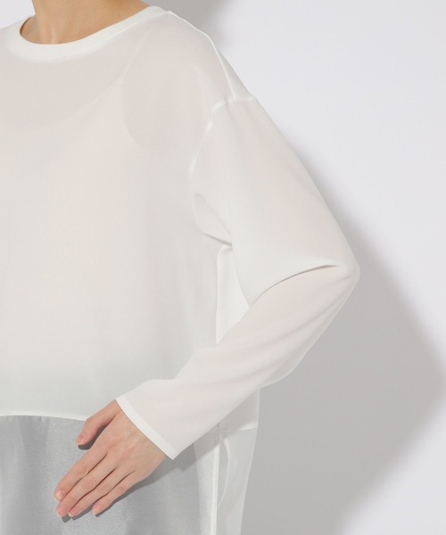 Elura（エルーラ）の「異素材ジョーゼットプルオーバー/323304（シャツ/ブラウス・レディース・ライトブルー/ホワイト/チャコールグレー・LARGE/MEDIUM）」の22枚目の写真