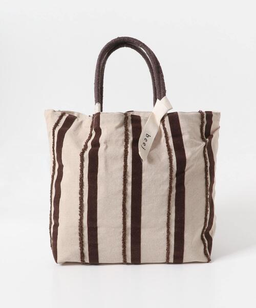 URBAN RESEARCH DOORS（アーバンリサーチドアーズ）の「EMB&Flocky Big tote bag（トートバッグ・レディース・ブラウン/グリーン・ONE）」の4枚目の写真