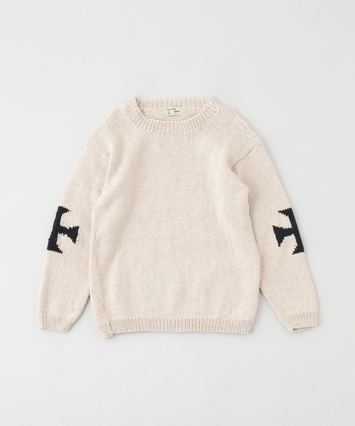JOINT WORKS(ジョイントワークス)の「MacMahon Knitting Mills/マクマホンニッティングミルズ Crew Neck Knit-Cross(ニット/セーター・メンズ・ブラック/ホワイト・FREE)」の2枚目の写真