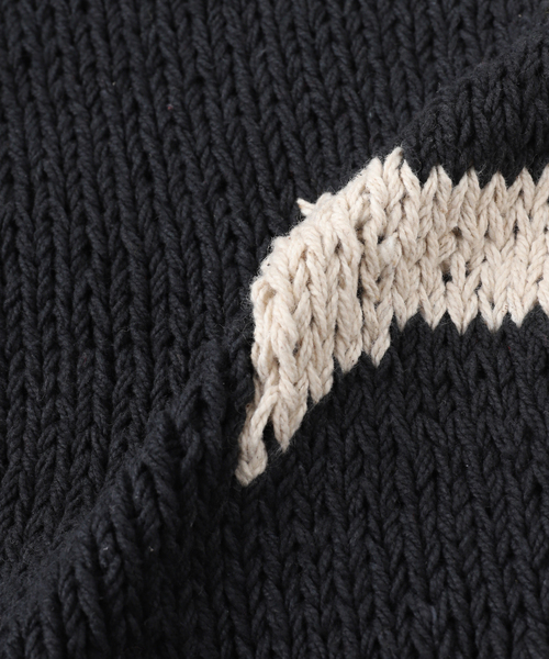 JOINT WORKS(ジョイントワークス)の「MacMahon Knitting Mills/マクマホンニッティングミルズ Crew Neck Knit-Cross(ニット/セーター・メンズ・ブラック/ホワイト・FREE)」の3枚目の写真