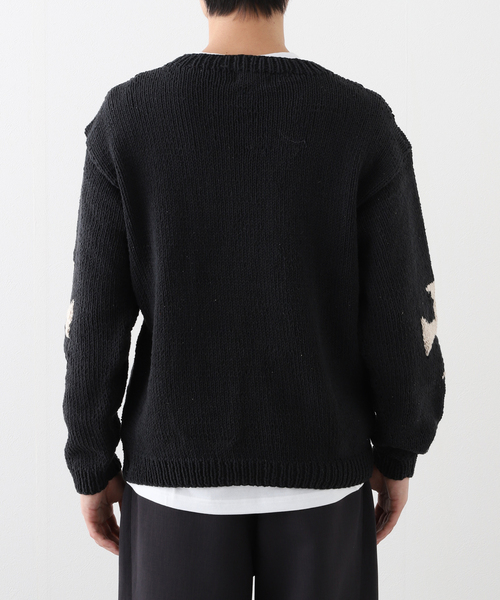 JOINT WORKS(ジョイントワークス)の「MacMahon Knitting Mills/マクマホンニッティングミルズ Crew Neck Knit-Cross(ニット/セーター・メンズ・ブラック/ホワイト・FREE)」の7枚目の写真