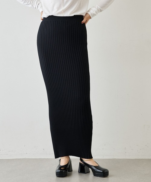 Whim Gazette ウィムガゼット ニットフィットスカート ブラック 黒 ニットフィットスカート(スカート)|Whim Gazette(ウィム