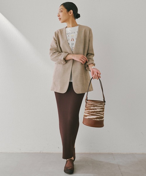 whim gazette ニットフィットスカート　ブラウンF ウィムガゼット Whim Gazette ニットフィットスカート （brown