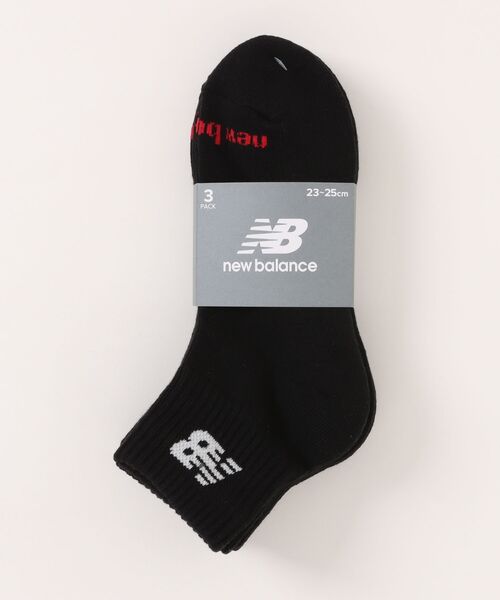NEW BALANCE(ニューバランス)の「New Balance ニューバランス U ミッドレングス3Pソックス LAS55637BK BK(ソックス/靴下・メンズ・ブラック・MEDIUM/LARGE)」の2枚目の写真
