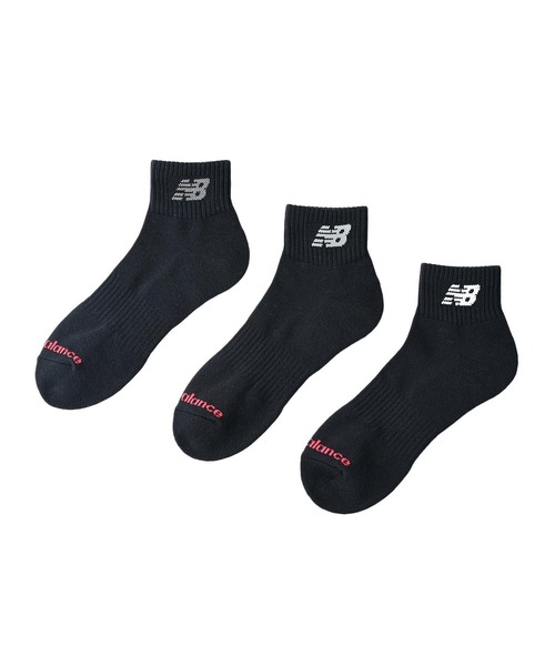 NEW BALANCE(ニューバランス)の「New Balance ニューバランス U ミッドレングス3Pソックス LAS55637BK BK(ソックス/靴下・メンズ・ブラック・MEDIUM/LARGE)」の3枚目の写真