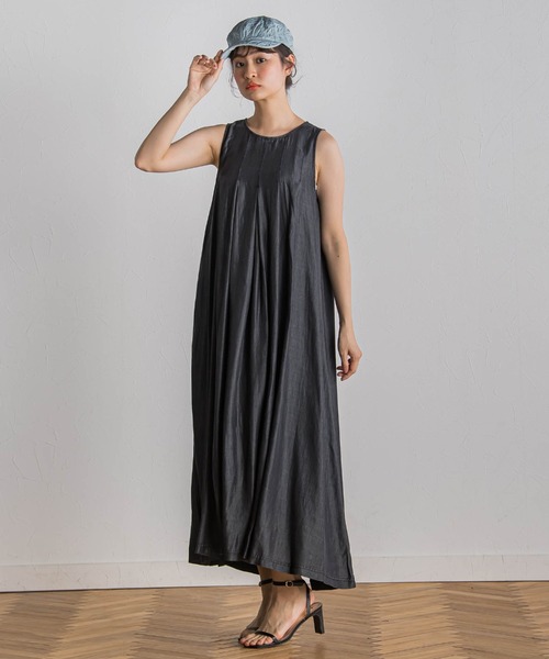 ワンピース tyot....m セール】【WEB限定】バイオシルクタックZIPワンピース≪洗濯機で