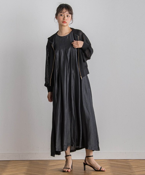 ワンピース tyot....m セール】【WEB限定】バイオシルクタックZIPワンピース≪洗濯機で