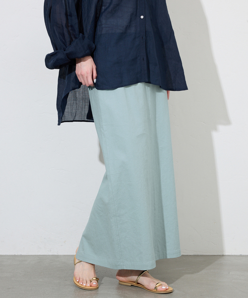 SLOBE IENA(スローブイエナ)の「リネンレーヨンアイラインスカート(スカート・レディース・ピンク/ブラック/サックスブルー・36/38)」の5枚目の写真
