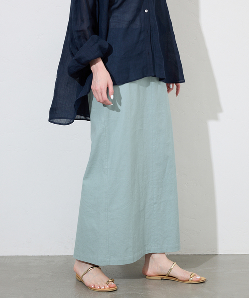 スローブイエナリネンレーヨンアイラインスカート WEB限定/追加》アイ