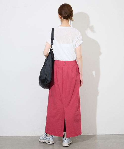 SLOBE IENA(スローブイエナ)の「リネンレーヨンアイラインスカート(スカート・レディース・ピンク/ブラック/サックスブルー・36/38)」の11枚目の写真