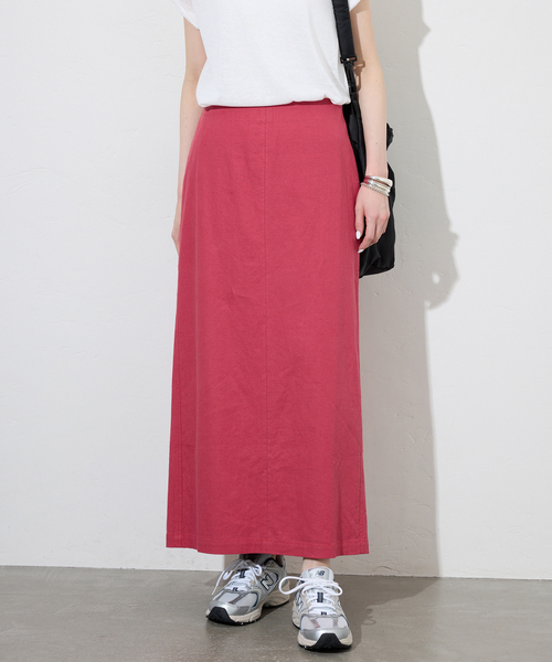 SLOBE IENA(スローブイエナ)の「リネンレーヨンアイラインスカート(スカート・レディース・ピンク/ブラック/サックスブルー・36/38)」の12枚目の写真
