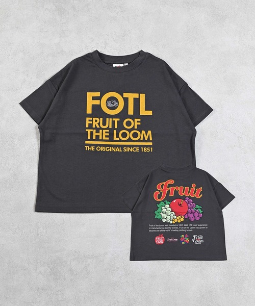 FRUIT OF THE LOOM(フルーツオブザルーム)の「【FRUIT OF THE LOOM】別注プリントT(Tシャツ/カットソー・キッズ・オフホワイト/ピンク/チャコール・80/90/95/100/110/120/130/140/150/160)」の3枚目の写真