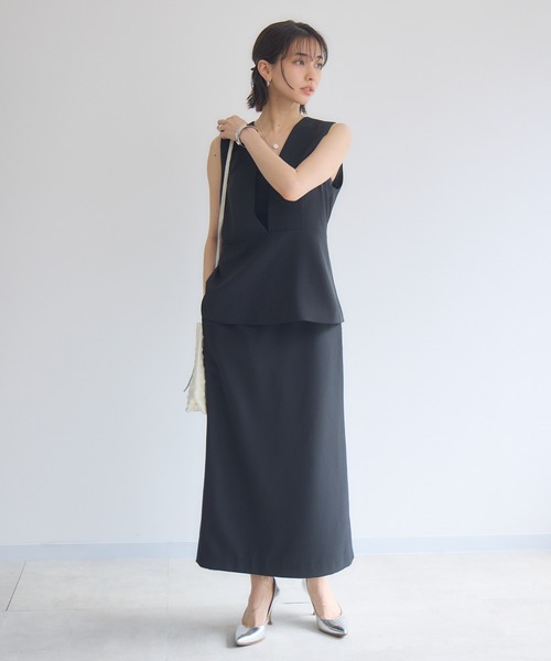 KATHARINE ROSS(キャサリンロス)の「【KATHARINE ROSS】セットアップ風ワンピース(ジャンパースカート・レディース・ブラック/アイボリー・MEDIUM)」の19枚目の写真