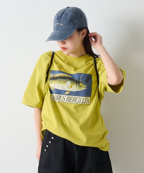 CIAOPANIC TYPY（チャオパニックティピー）の「【UNISEX】レトロ魚TEE（Tシャツ/カットソー・レディース・ホワイト/イエロー/グレー/チャコールグレー・MEDIUM/LARGE）」の21枚目の写真