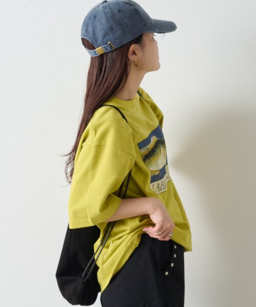 CIAOPANIC TYPY（チャオパニックティピー）の「【UNISEX】レトロ魚TEE（Tシャツ/カットソー・レディース・ホワイト/イエロー/グレー/チャコールグレー・MEDIUM/LARGE）」の18枚目の写真