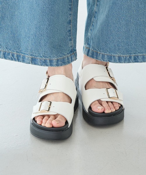 Honeys（ハニーズ）の「バックバンドサンダル（サンダル・レディース・ブラック/ダークブラウン/アイボリー・LL/S/M/L）」の5枚目の写真