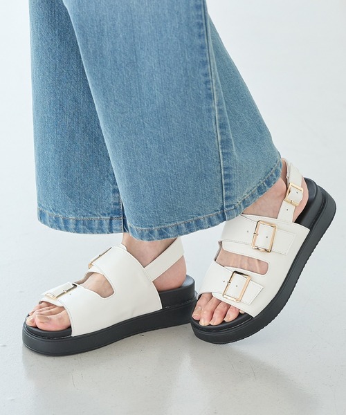 Honeys（ハニーズ）の「バックバンドサンダル（サンダル・レディース・ブラック/ダークブラウン/アイボリー・LL/S/M/L）」の6枚目の写真