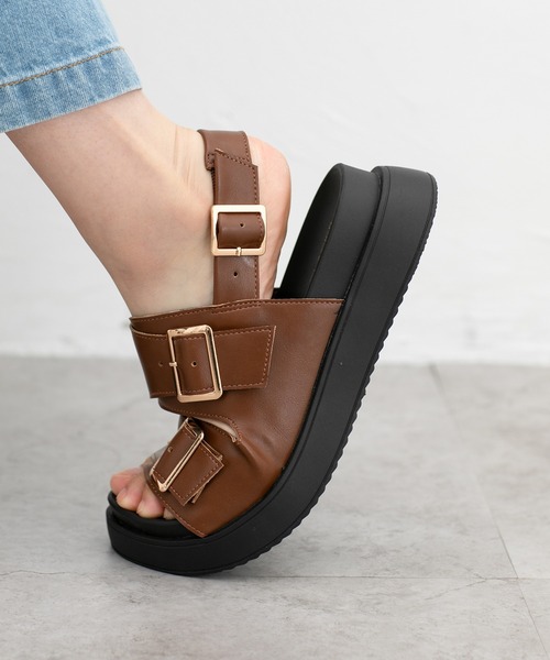 Honeys（ハニーズ）の「バックバンドサンダル（サンダル・レディース・ブラック/ダークブラウン/アイボリー・LL/S/M/L）」の11枚目の写真