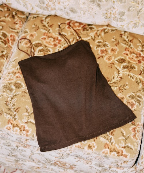 mysty woman（ミスティウーマン）の「モールドカップ付きインナーキャミソール２　497419（キャミソール・レディース・オフホワイト/ブラック/ベージュ/ダークブラウン・FREE）」の3枚目の写真