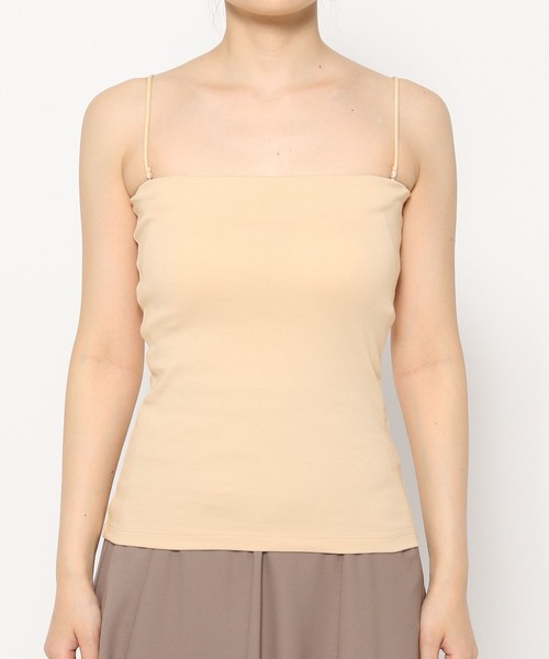 mysty woman（ミスティウーマン）の「モールドカップ付きインナーキャミソール２　497419（キャミソール・レディース・オフホワイト/ブラック/ベージュ/ダークブラウン・FREE）」の7枚目の写真