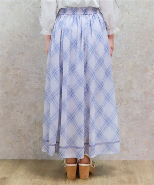 axes femme（アクシーズファム）の「シアーチェックフレアスカート（スカート・レディース・グリーン/キナリ/ラベンダー・FREE）」の9枚目の写真