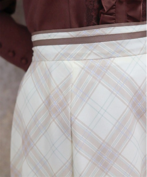 axes femme（アクシーズファム）の「シアーチェックフレアスカート（スカート・レディース・グリーン/キナリ/ラベンダー・FREE）」の7枚目の写真