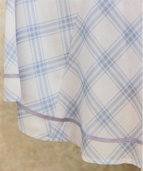 axes femme（アクシーズファム）の「シアーチェックフレアスカート（スカート・レディース・グリーン/キナリ/ラベンダー・FREE）」の6枚目の写真