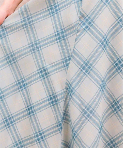 axes femme（アクシーズファム）の「シアーチェックフレアスカート（スカート・レディース・グリーン/キナリ/ラベンダー・FREE）」の4枚目の写真